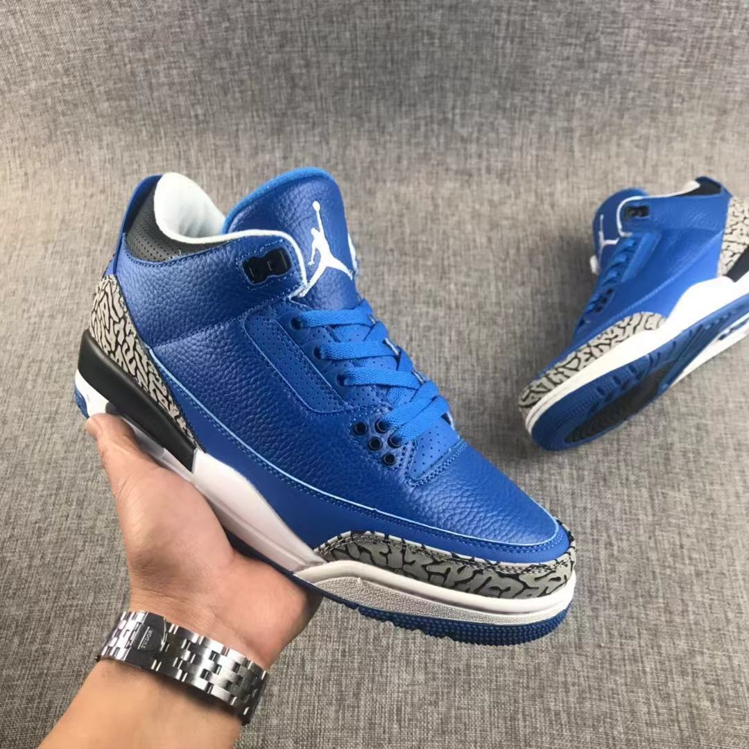 Air Jordan 3 Blue Elephant Print Sneakers - product image from the listing.