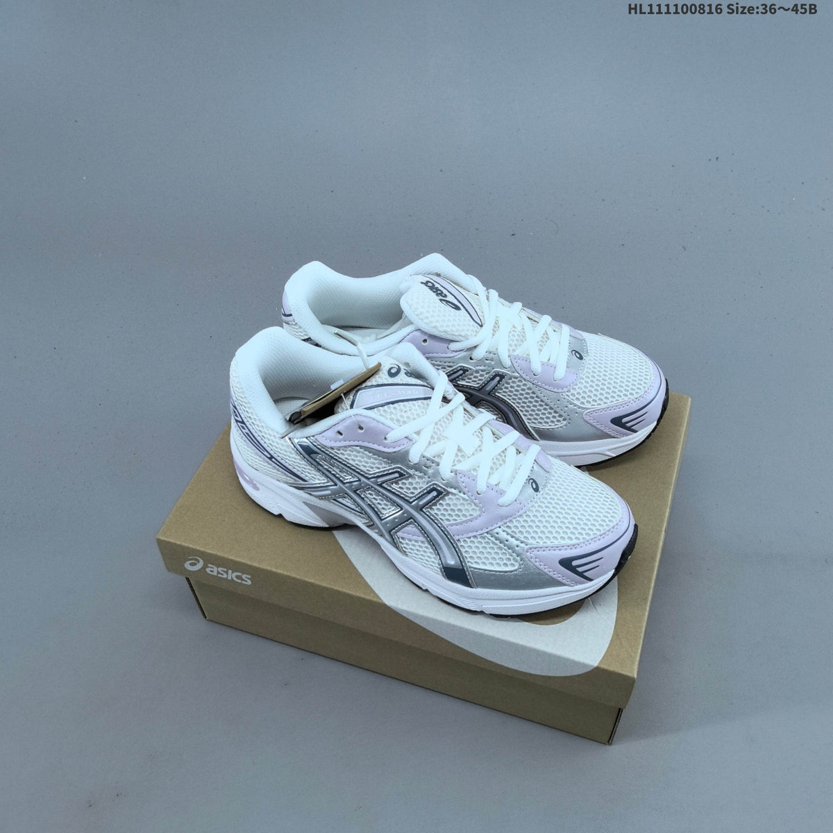 ASICS GEL-1130 Trainers, Silver/Black, 1203A997-001 - product image from the listing.