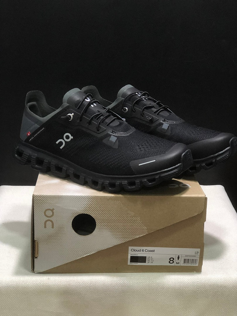 On Cloud 6 Coast Running Shoes in Black - product image from the listing.