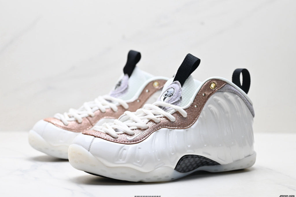 Nike Air Foamposite One Penny Hardaway Sneakers White Rose in Gold - product image from the listing.