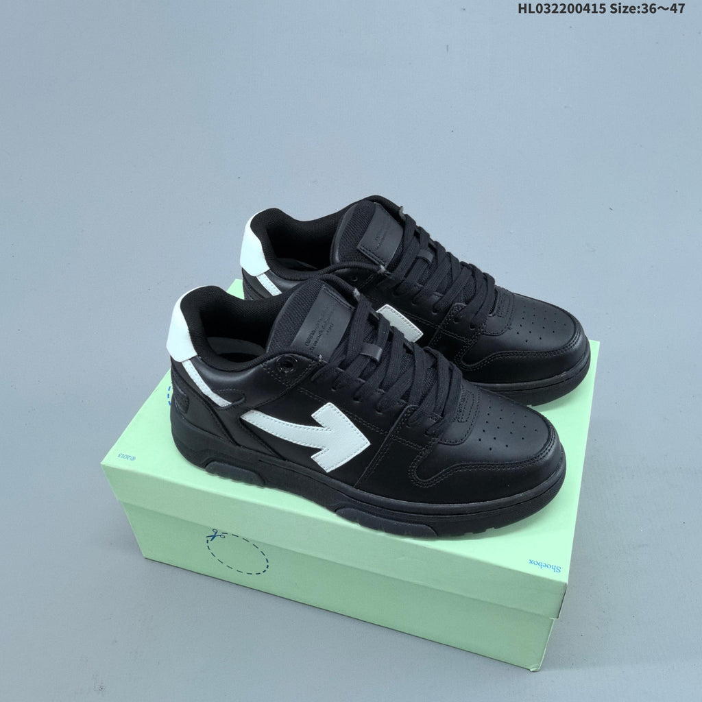 Off-White Out of Office Low-Top Sneakers, in Black and White - product image from the listing.