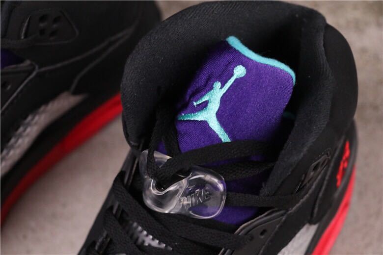 Air Jordan 5 Top 3 Sneakers Black Red Purple - product image from the listing.