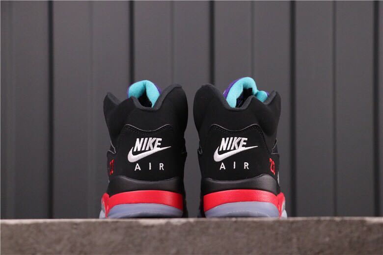Air Jordan 5 Top 3 Sneakers Black Red Purple - product image from the listing.