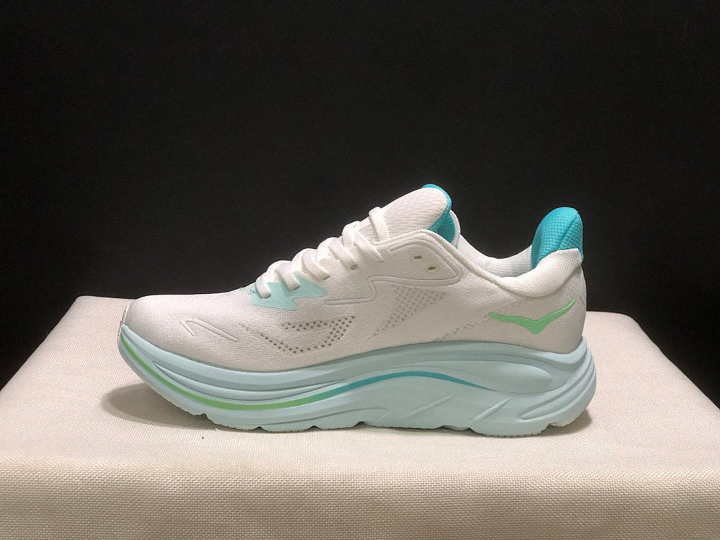 HOKA Clifton 10 Running Shoes, in White Aqua - product image from the listing.