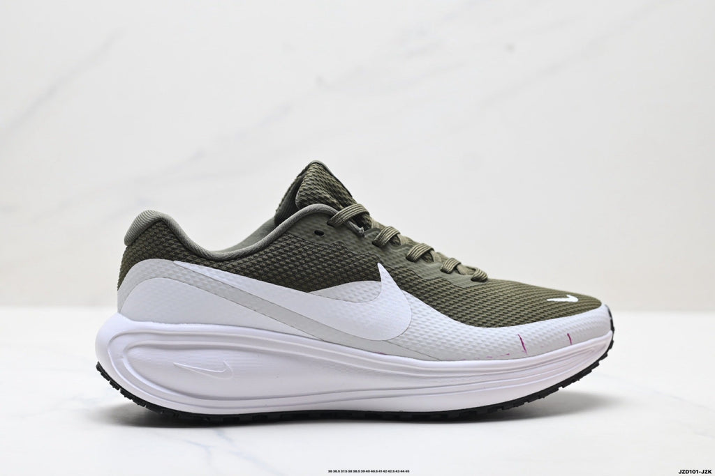 Nike Revolution 8 Running Shoes in Olive Green and White - product image from the listing.