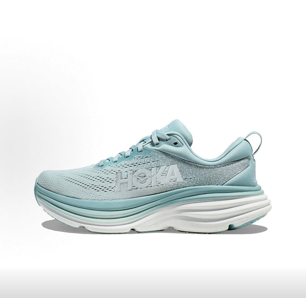Light Blue HOKA Bondi 8 Running Shoes - product image from the listing.