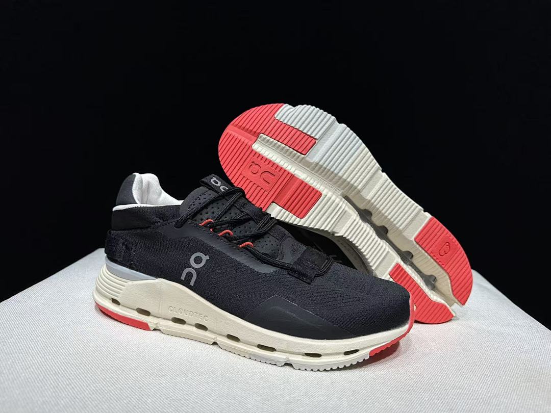 On Cloudnova 2 Sneakers in Black and Red - product image from the listing.