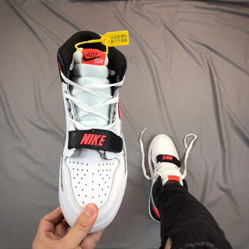 Jordan Legacy 312 Basketball Shoes in White Black Red - product image from the listing.