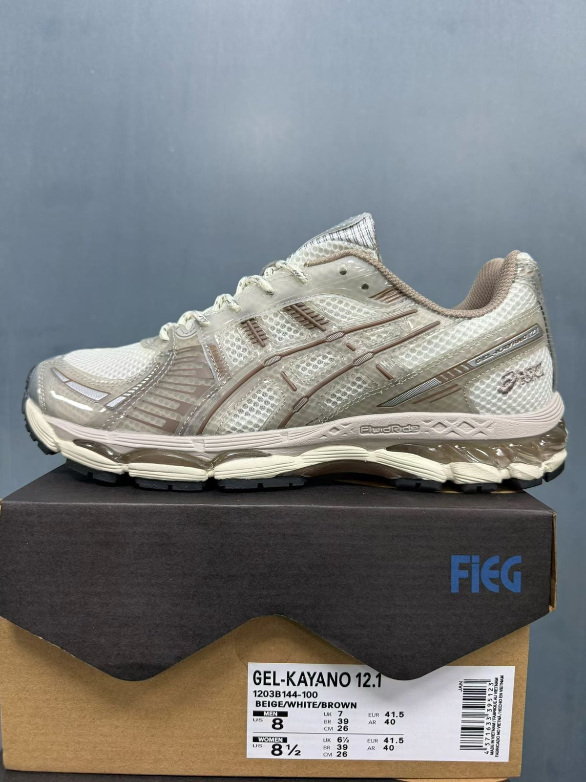 Nike Zoom Vomero 5 Sneakers in Beige White Brown 1203B144-100 - product image from the listing.