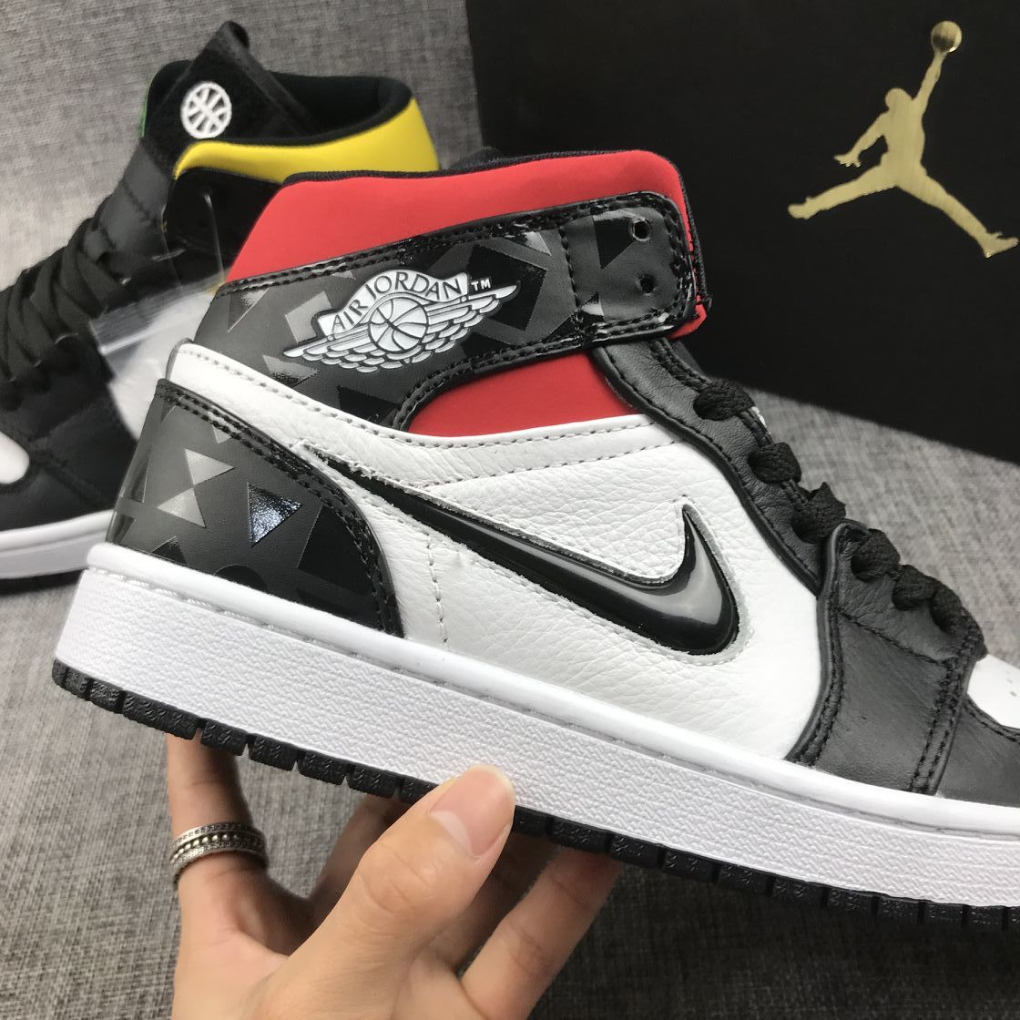 Quai 54 Sneakers Black Multi-Color - Air Jordan 1 Mid CJ9219-001 - product image from the listing.