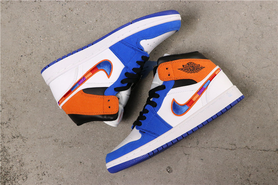 Jordan 1 High Sneakers in Blue Orange White 852542-146 - product image from the listing.