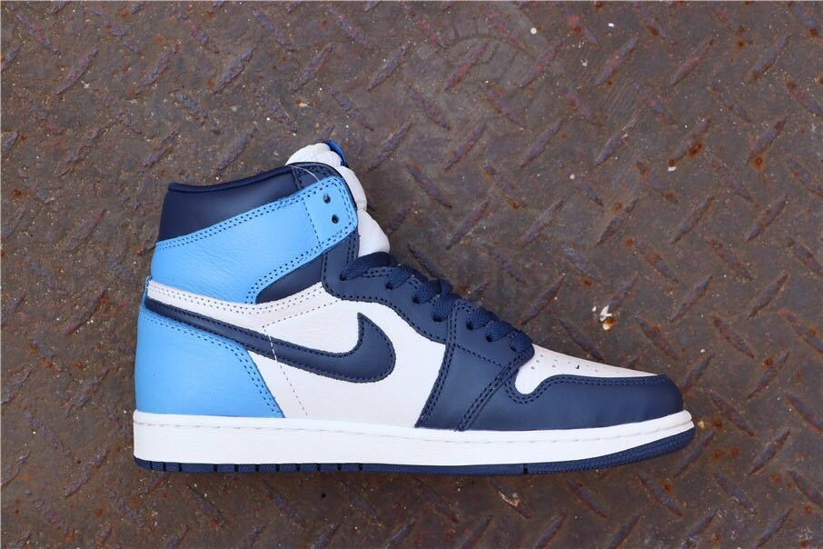 Air Jordan 1 Retro High OG Sneakers in Blue and White - product image from the listing.