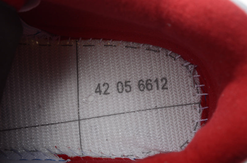 Air Jordan 4 Retro High-Top Sneakers in White and Red - product image from the listing.