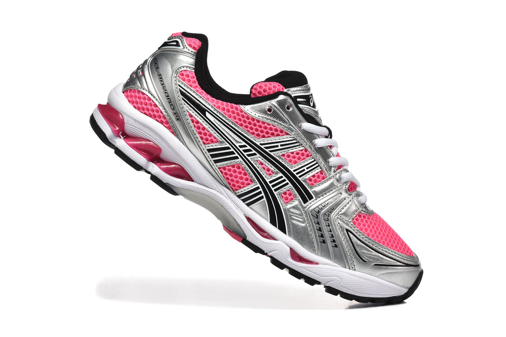 ASICS Gel-Kayano 14 Running Sneakers in Pink Silver - product image from the listing.