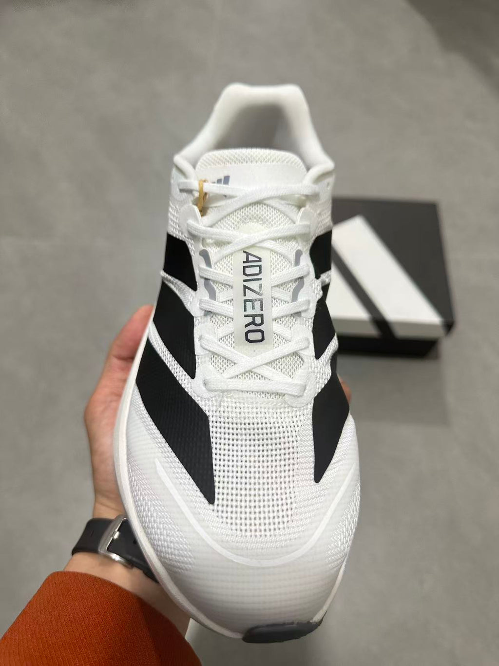 adidas Adizero Lightstrike Pro Running Shoes in White Black JS4939 - product image from the listing.