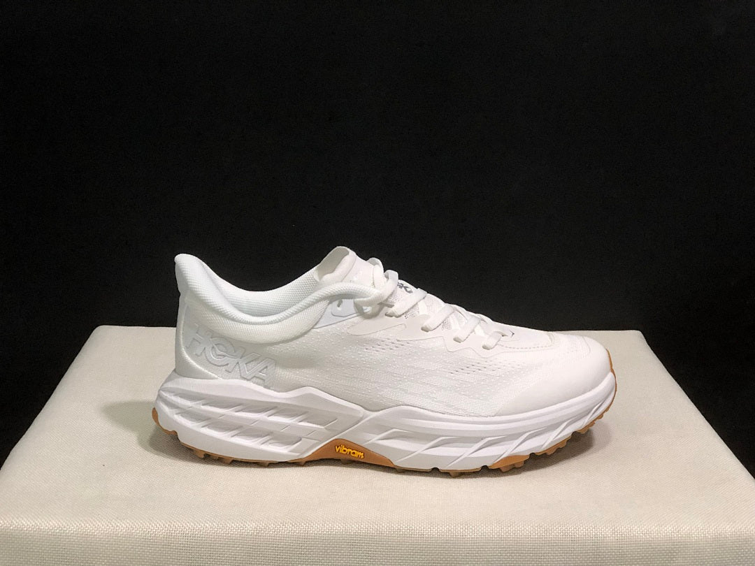 HOKA Speedgoat 5 Trail Running Shoes in White - product image from the listing.