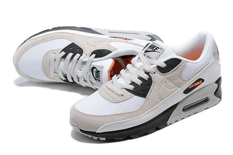 Nike Air Max 90 Sneakers in White Grey Black Orange - product image from the listing.