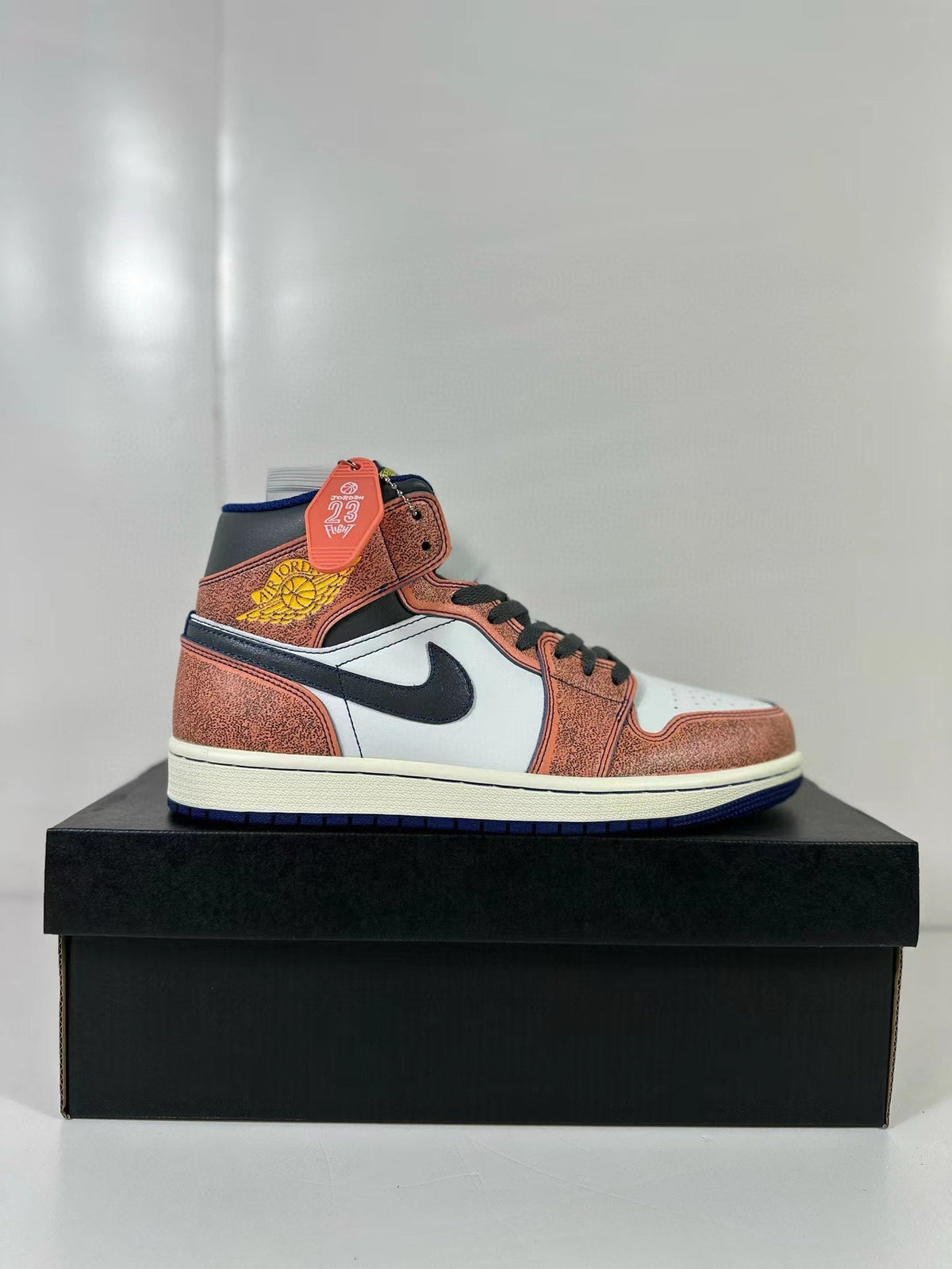 Air Jordan 1 Mid Flight Orange White Black FV3619-106 - product image from the listing.