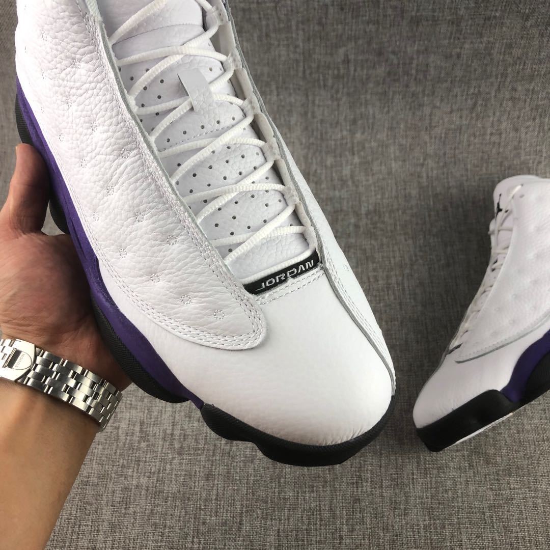 Air Jordan 13 Lakers Sneakers White Purple 414571-105 - product image from the listing.