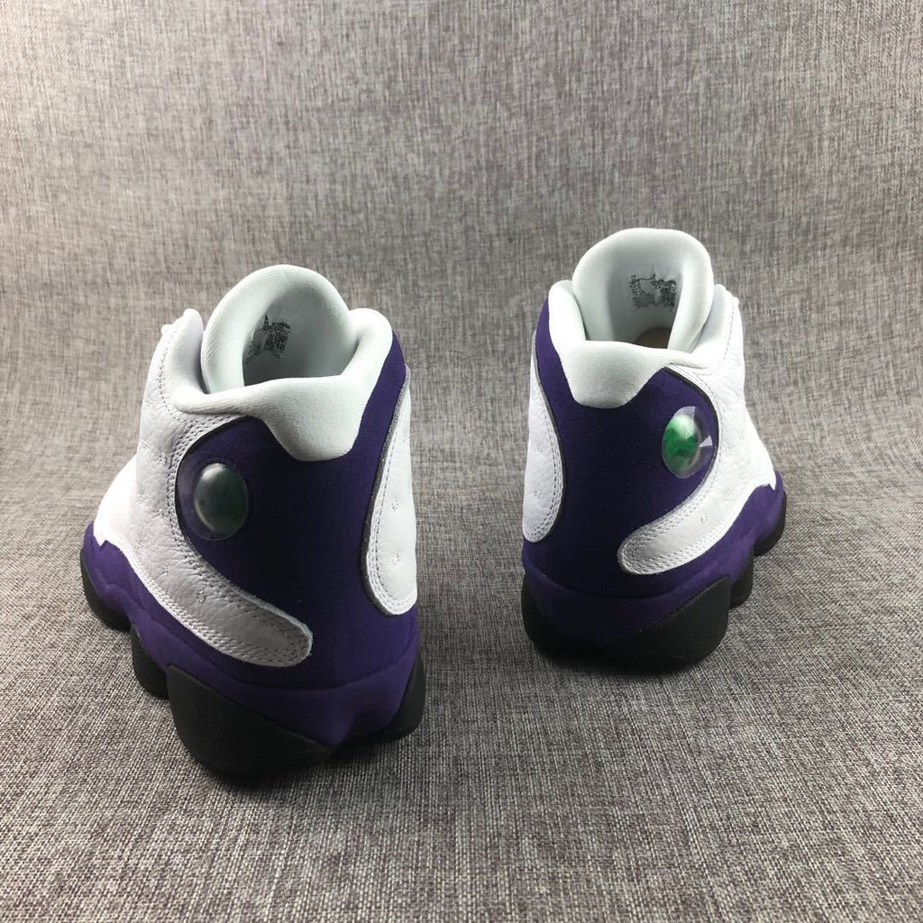 Air Jordan 13 Lakers Sneakers White Purple 414571-105 - product image from the listing.