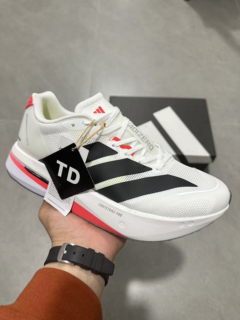 Adidas Lightstrike Pro Running Shoes in White Black Red - product image from the listing.