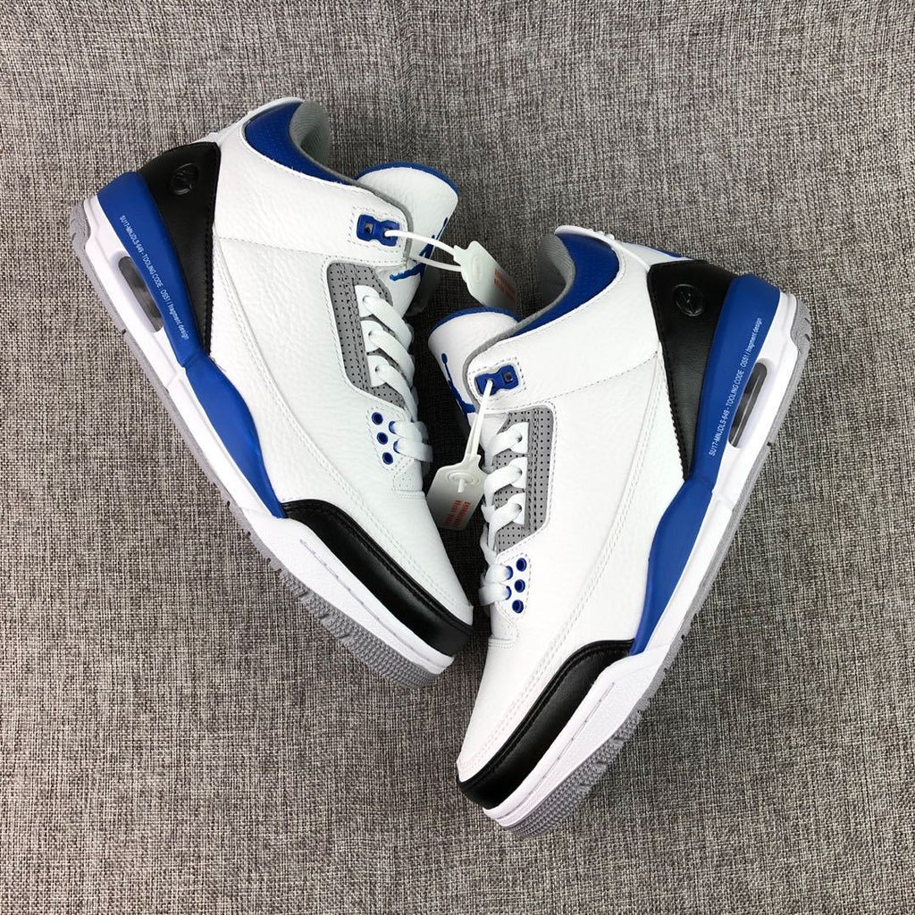 Fragment x Air Jordan 3 Sneakers in White Blue CT8532-040 - product image from the listing.