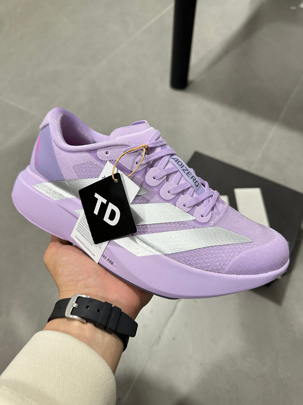 adidas Lightstrike Pro Running Shoes in Purple JS4447 - product image from the listing.
