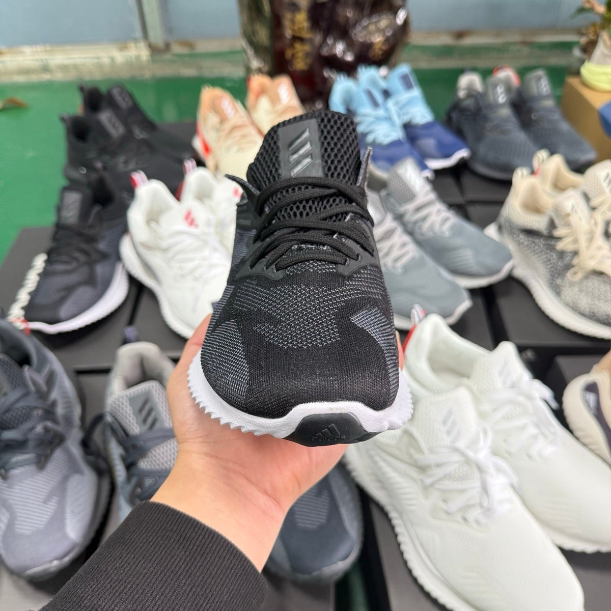 adidas Alphabounce HP AMSM Sneakers in Black and White - product image from the listing.