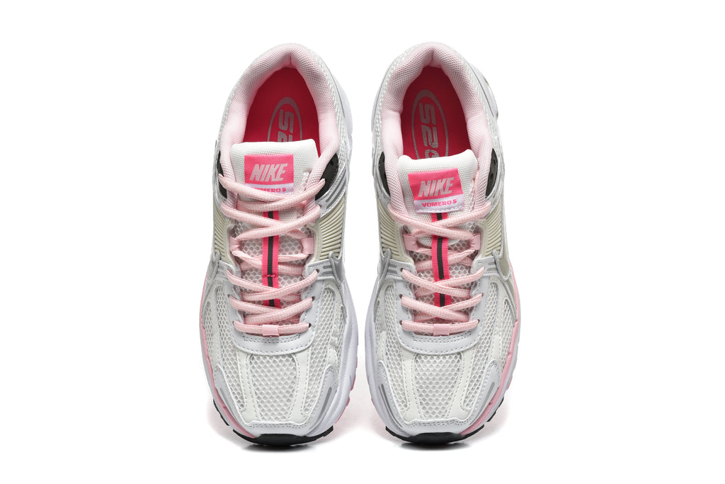 Nike Vomero 5 Sneakers in White Silver Pink - product image from the listing.