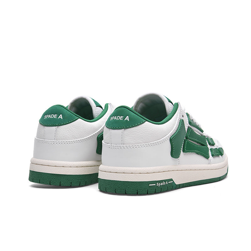 White Low-Top Sneakers in and Green MFS003-114 - product image from the listing.
