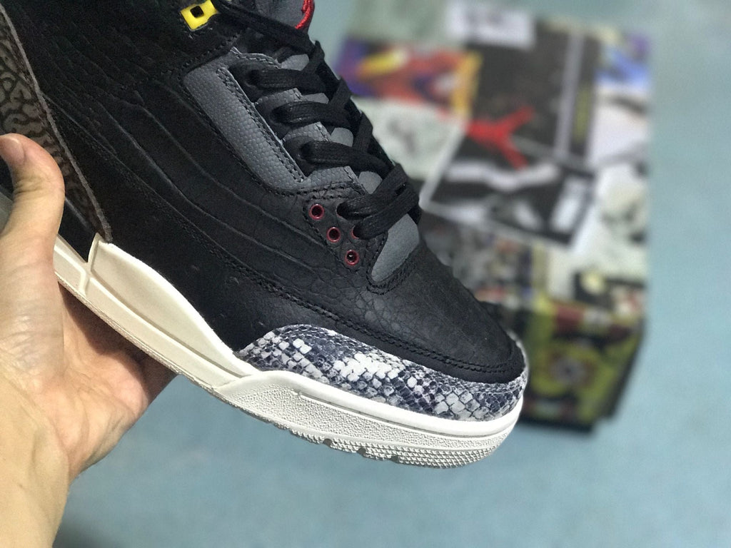 Air Jordan 3 Retro SE Sneakers Black Green Yellow - product image from the listing.