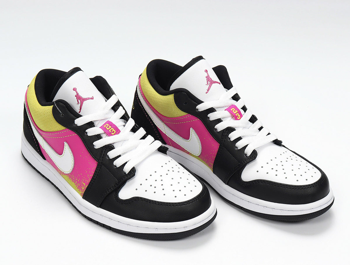 Nike Air Jordan 1 Low Sneakers in Yellow Pink Black CW5564-001 - product image from the listing.