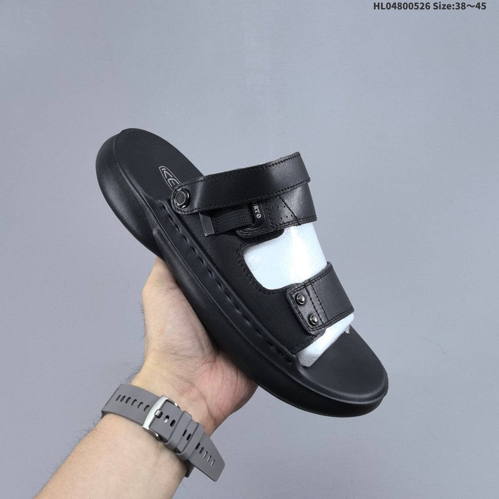 KEEN UNEEK Slide Sandals in Black or in Brown - product image from the listing.