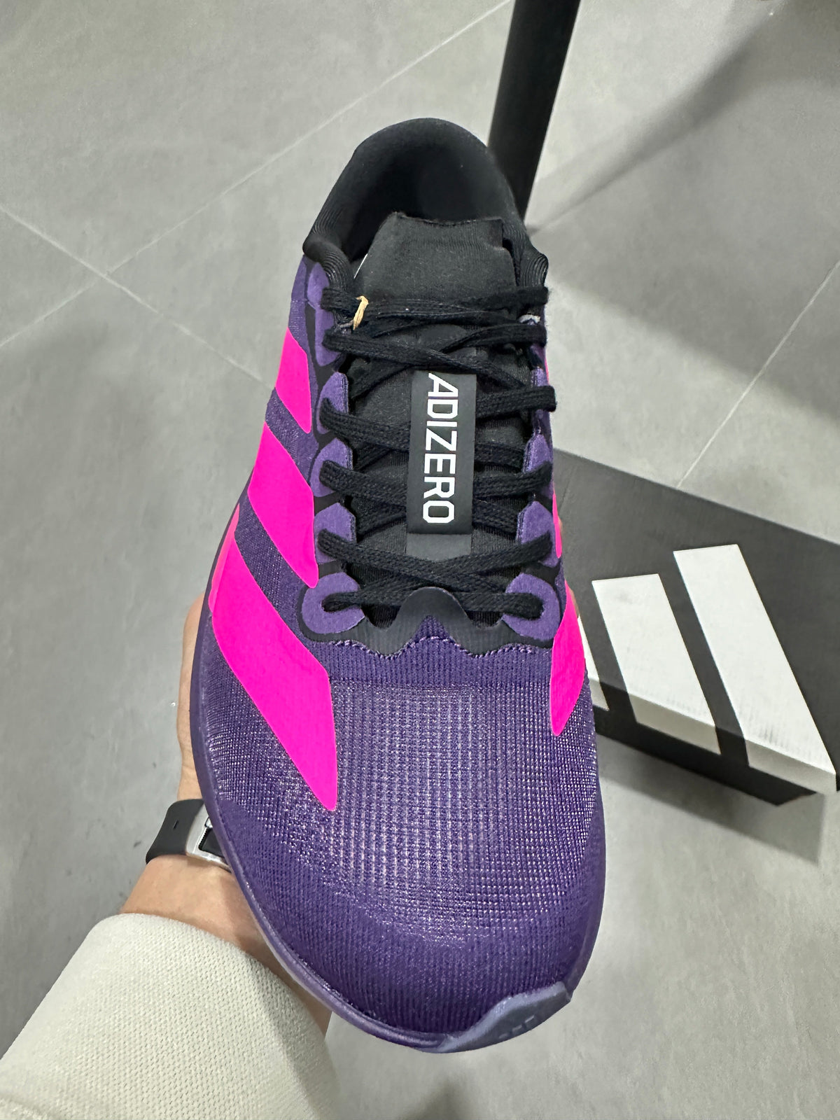 adidas Adizero Running Shoes in Purple Pink - product image from the listing.