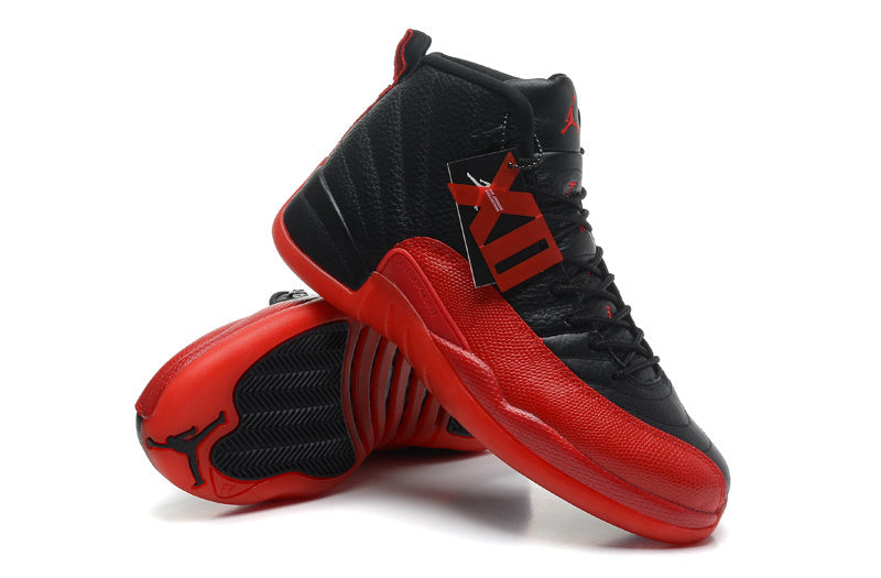 Air Jordan 12 Black and Red High-Cut Basketball Sneakers - product image from the listing.