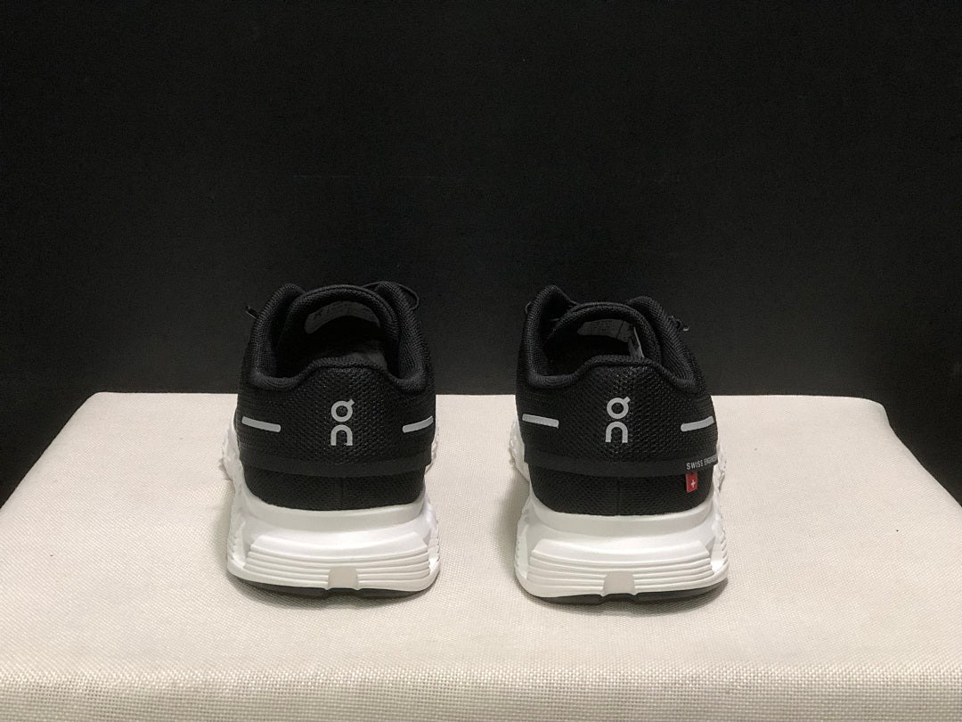 On Cloud 6 Running Sneakers in Black White - product image from the listing.