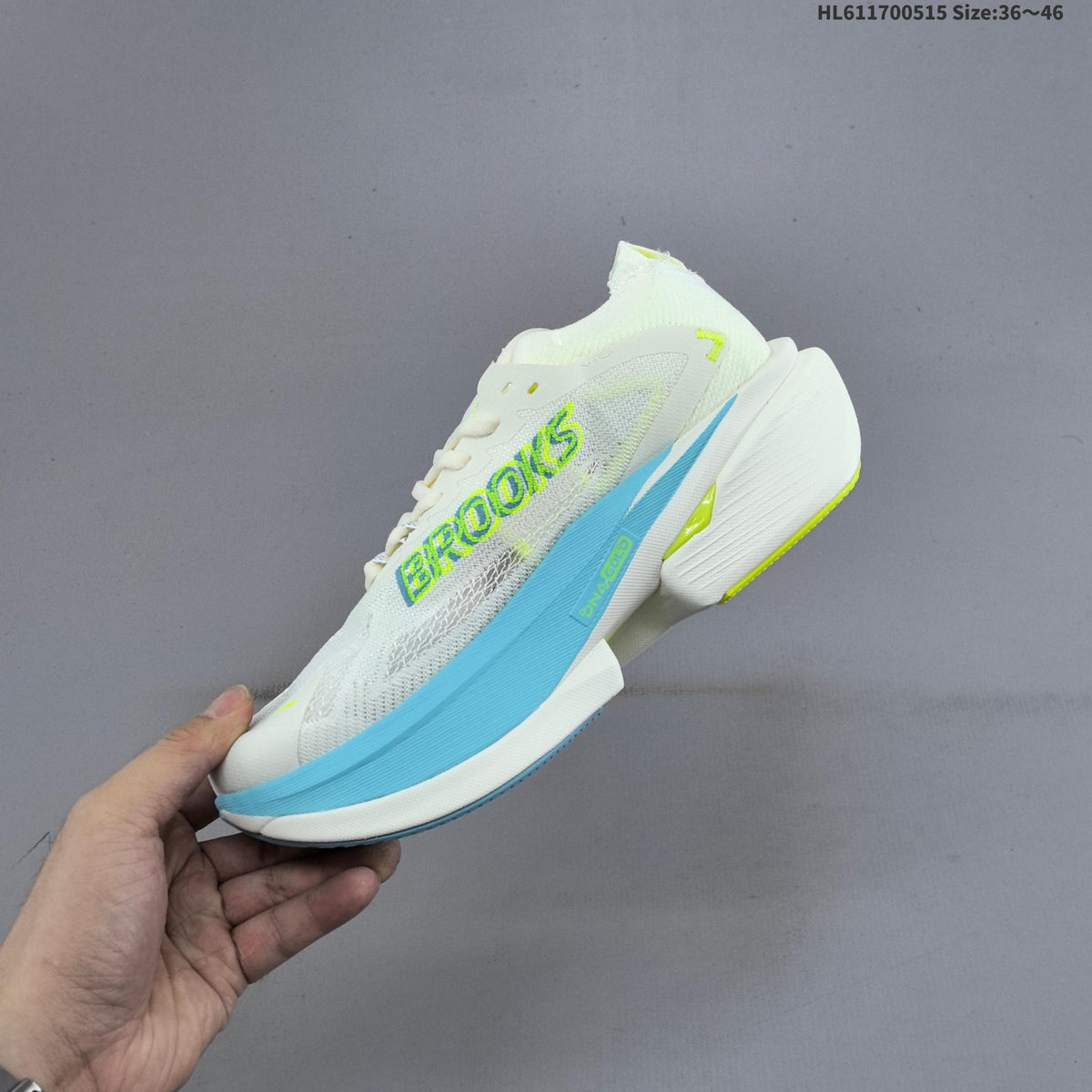 Brooks Hyperion Max 3 Running Shoes, in White Blue - product image from the listing.
