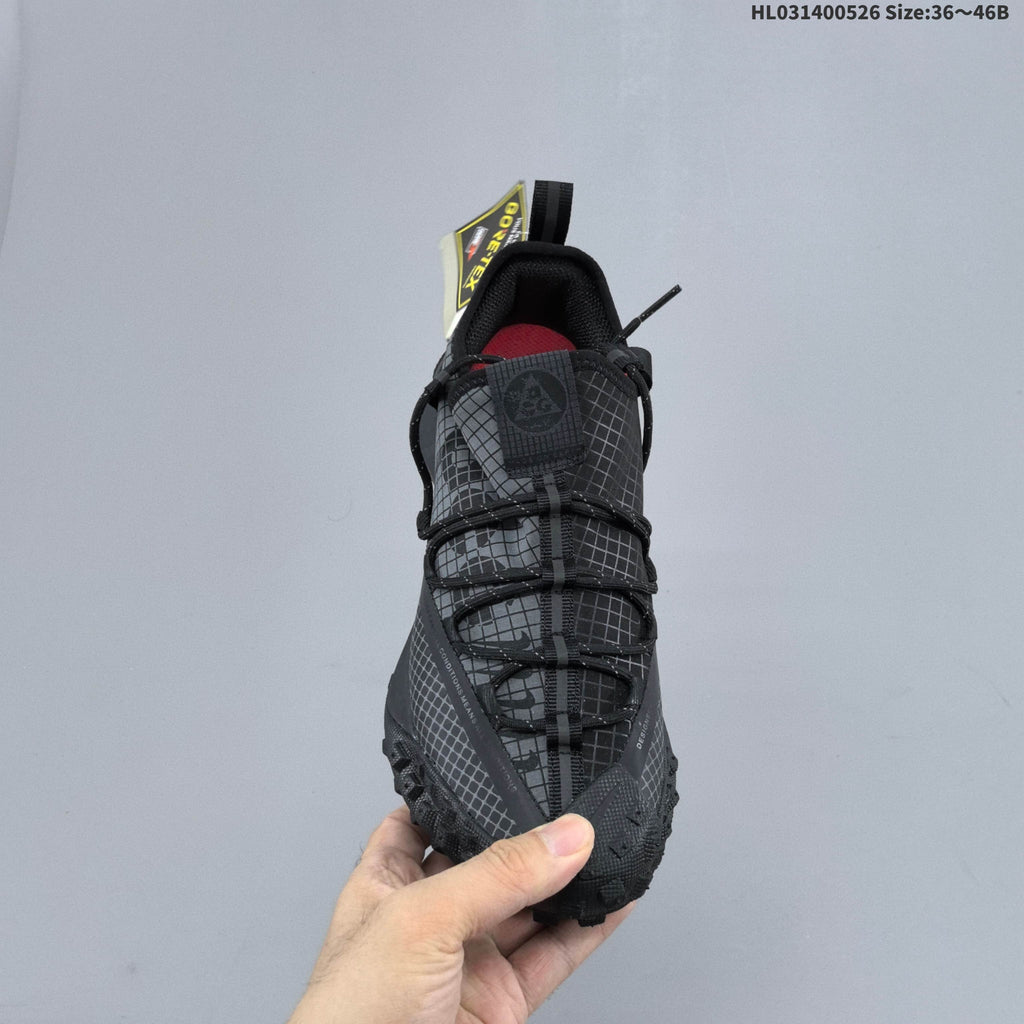 Nike ACG Mountain Fly GTX Trail Running Shoes, in Black - product image from the listing.
