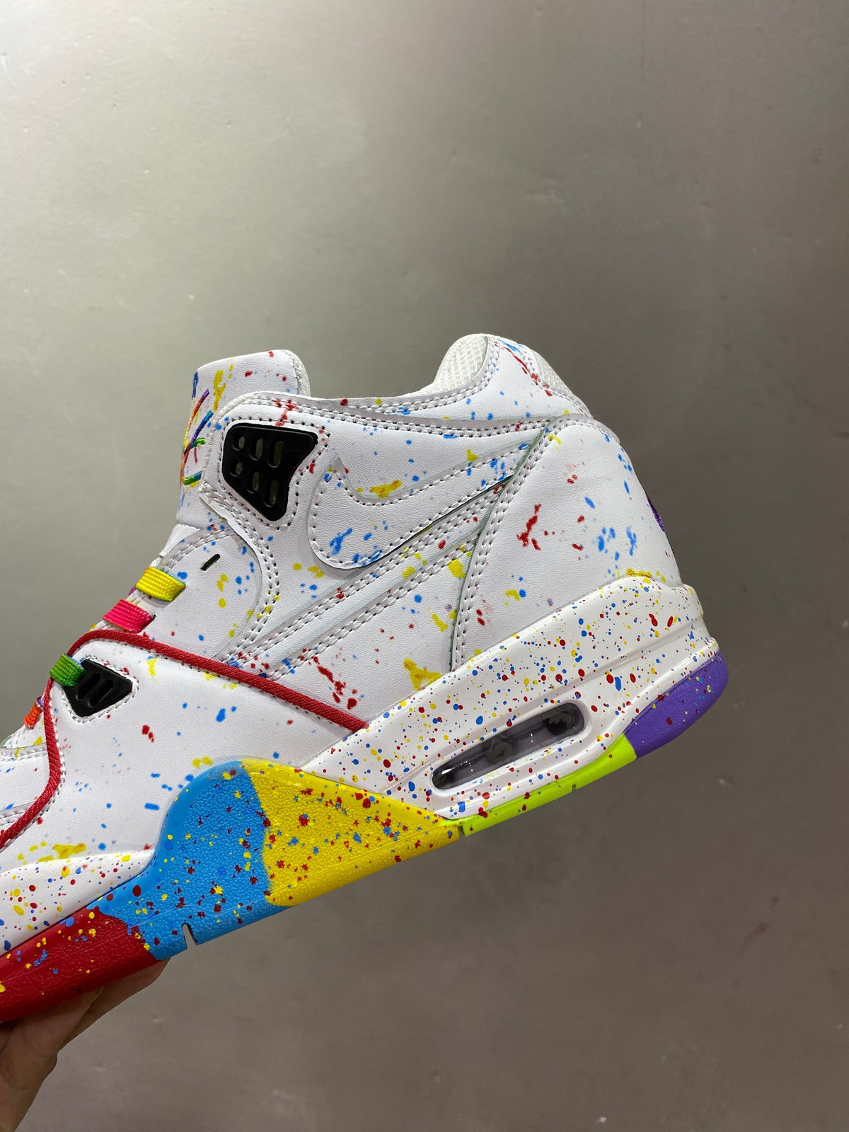 White Multicolor Nike Air Flight 89 High-Top Sneakers - product image from the listing.